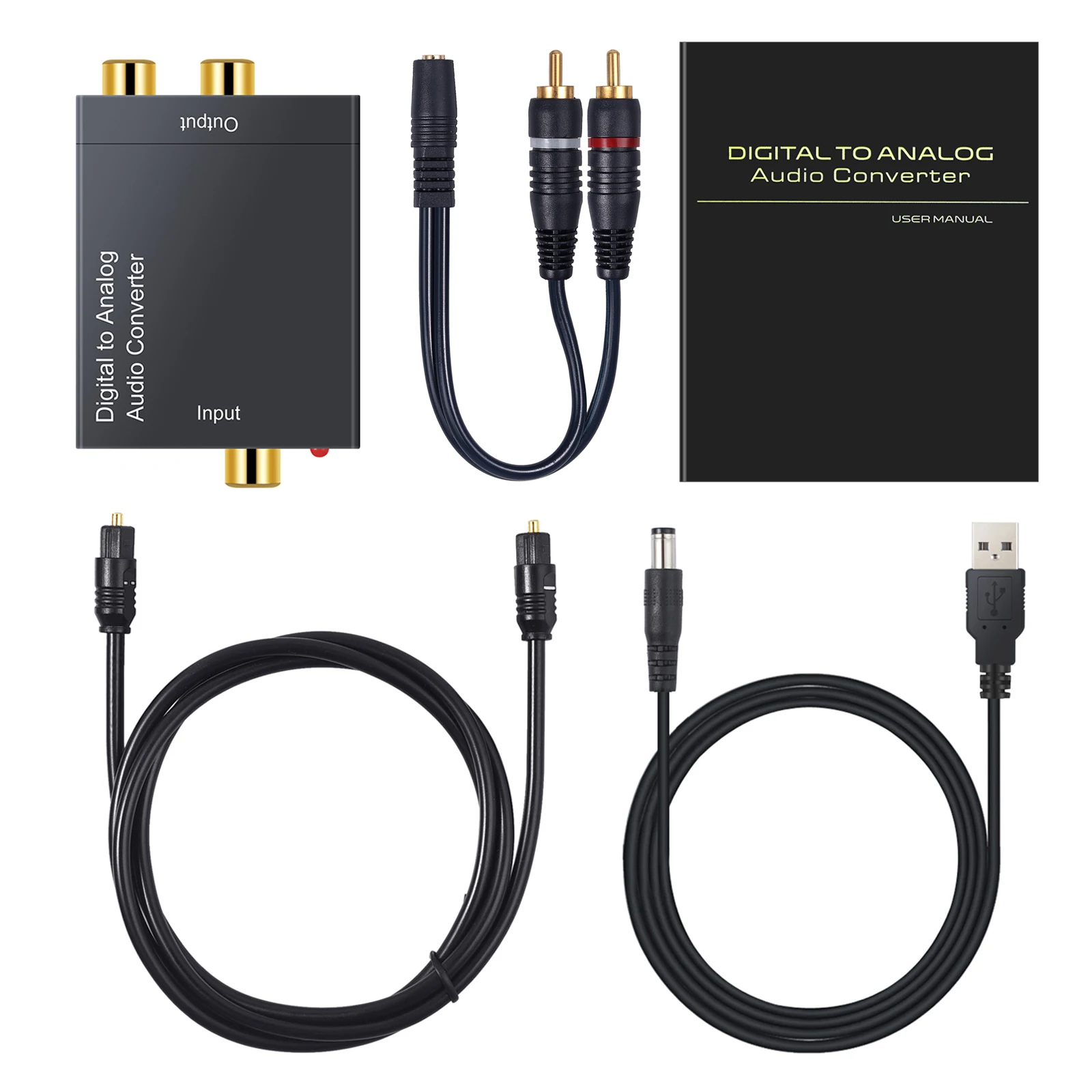 Цифровой аналоговый аудио преобразователь Prozor коаксиальный Оптический Toslink RCA R/L