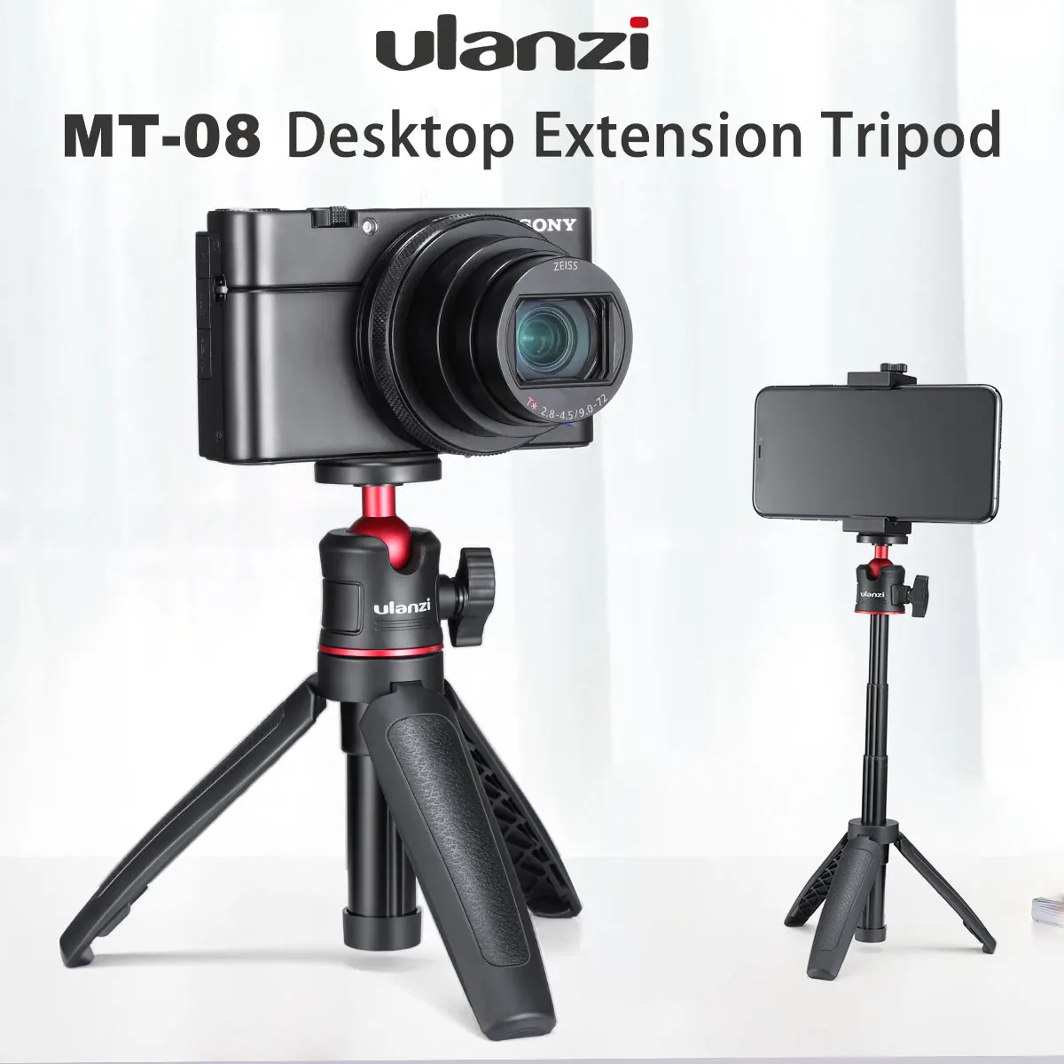 Ulanzi MT-08 Настольный Выдвижной Штатив с 1/4 винтом для DSLR камер смартфон микрофон светодиодный светильник для Vlogging