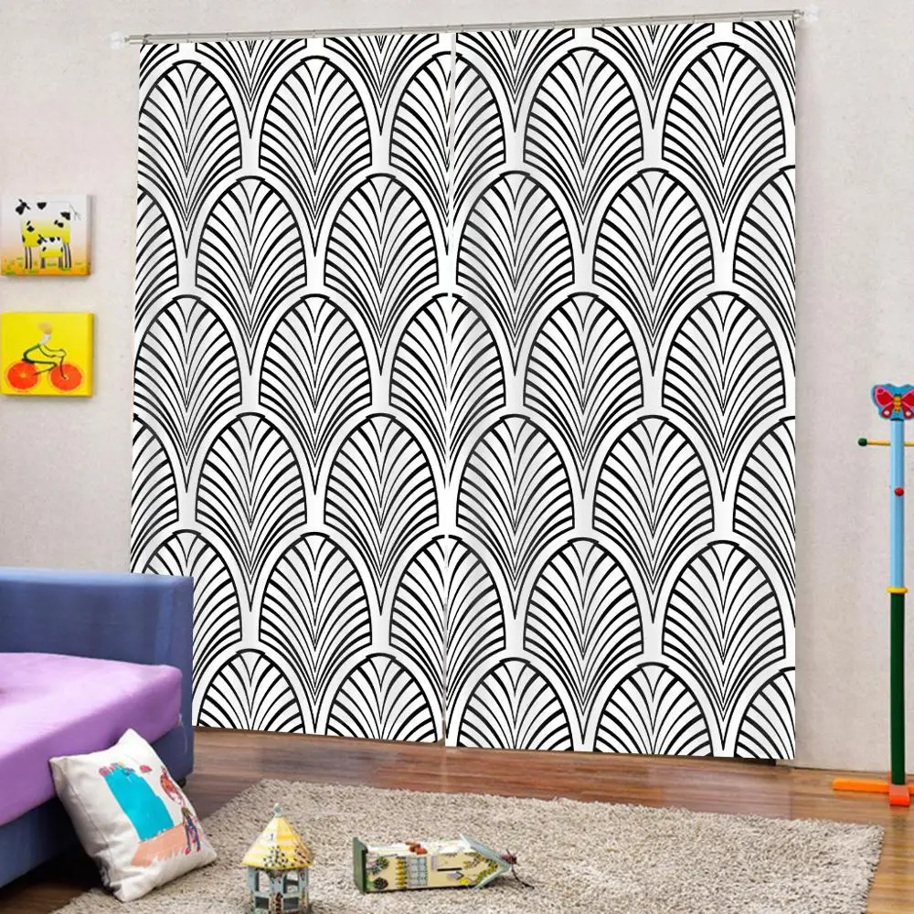 Простой стиль 3D цифровая печать для гостиной спальни затемненная картина узор