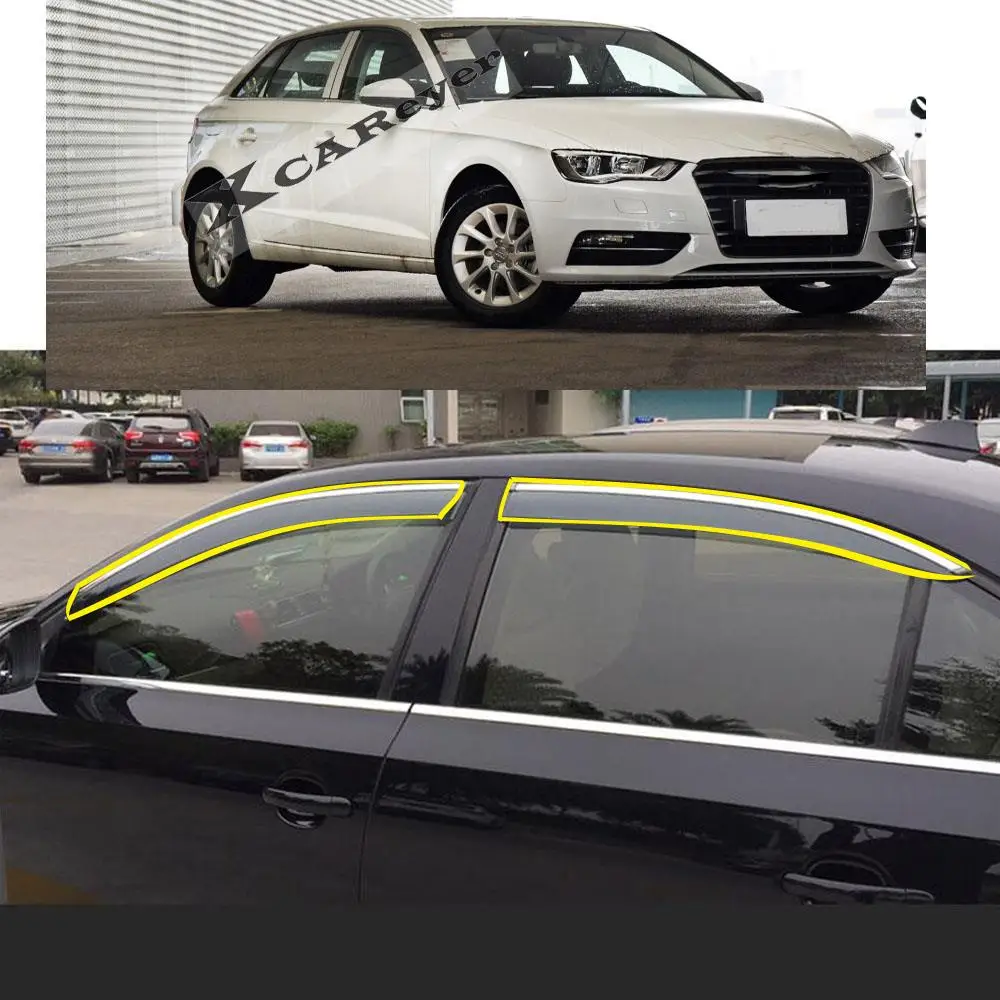 

Car Body Sticker Plastic Window Glass Wind Visor Rain/Sun Guard Vent Protector For Audi A3 Sportback 2013-2019