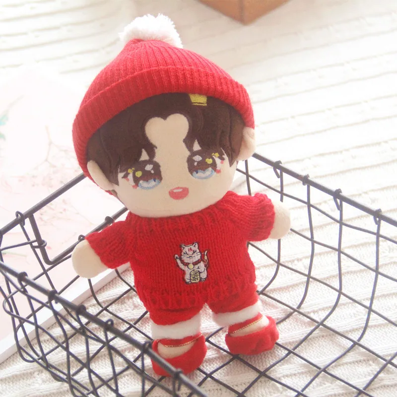 

Idol Plush Doll Clothes Suit Idol Plush Doll Hat Top Pants 20 Cm Doll Dress Up Wear 4 pieces set