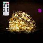 Рождественская светодиодная гирлянда, 20 м, лента, светящаяся гирлянсветильник для свадьбы, украшение для дома, на батарейках 510 м, мигающая Мерцающая сказосветильник рлянда