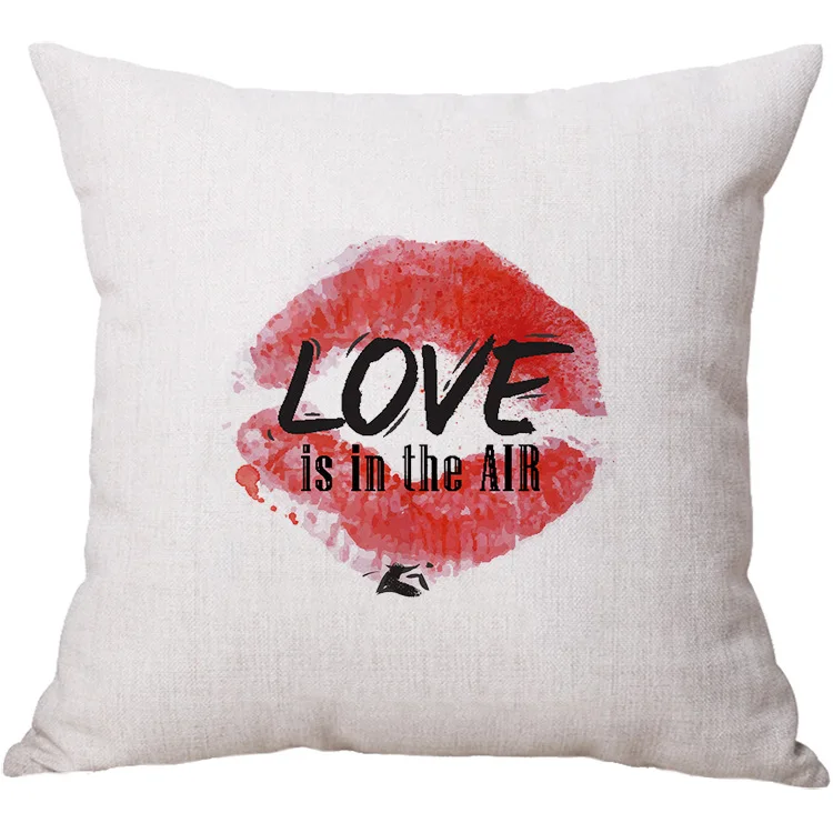 

Love Lipstick Pillow Case Cushion Cover Cotton Linen Home Decor Pillowcase Decorative Pillows For Sofa Christmas Pillow Cases