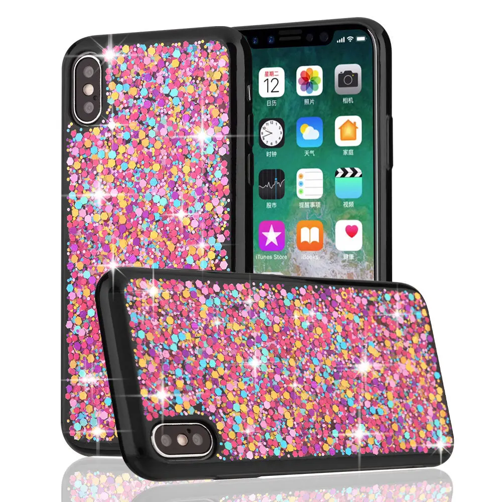 LLZ.COQUE Блестящий блестящий чехол с блестками для Iphone 11 Pro Max X XR XS MAX кристаллами 8 7 Plus