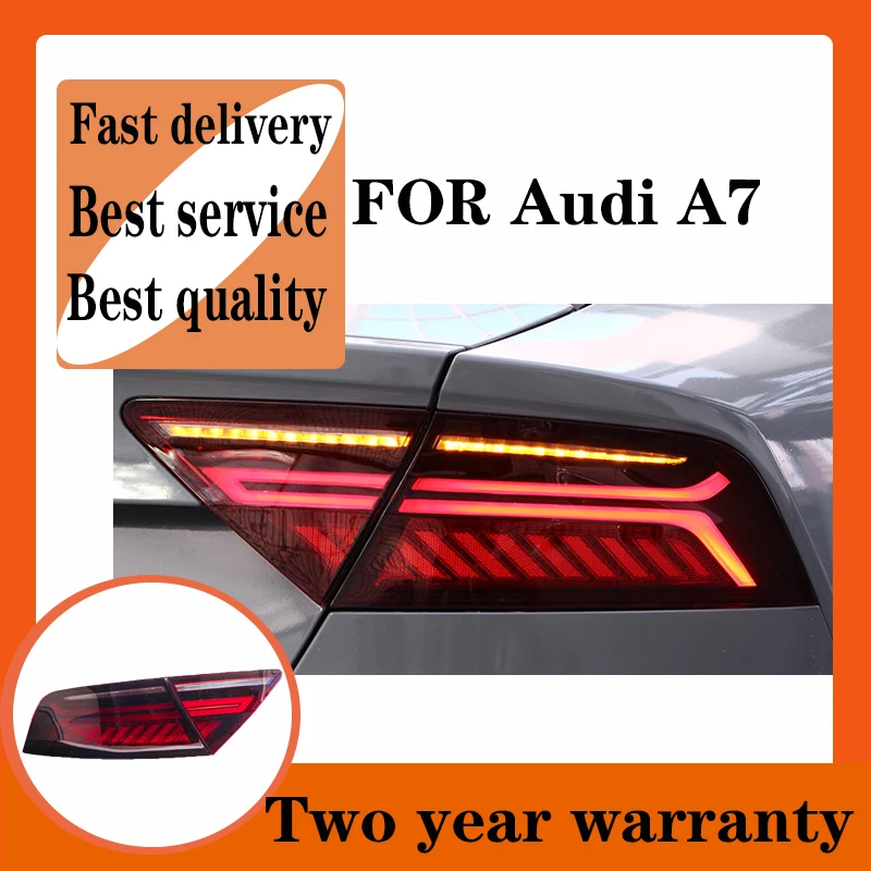 For Audi A7 2012-2018  LED Rear Fog Lamp Turn Signal Light LED Highlight Reversing+Brake Light Assembly