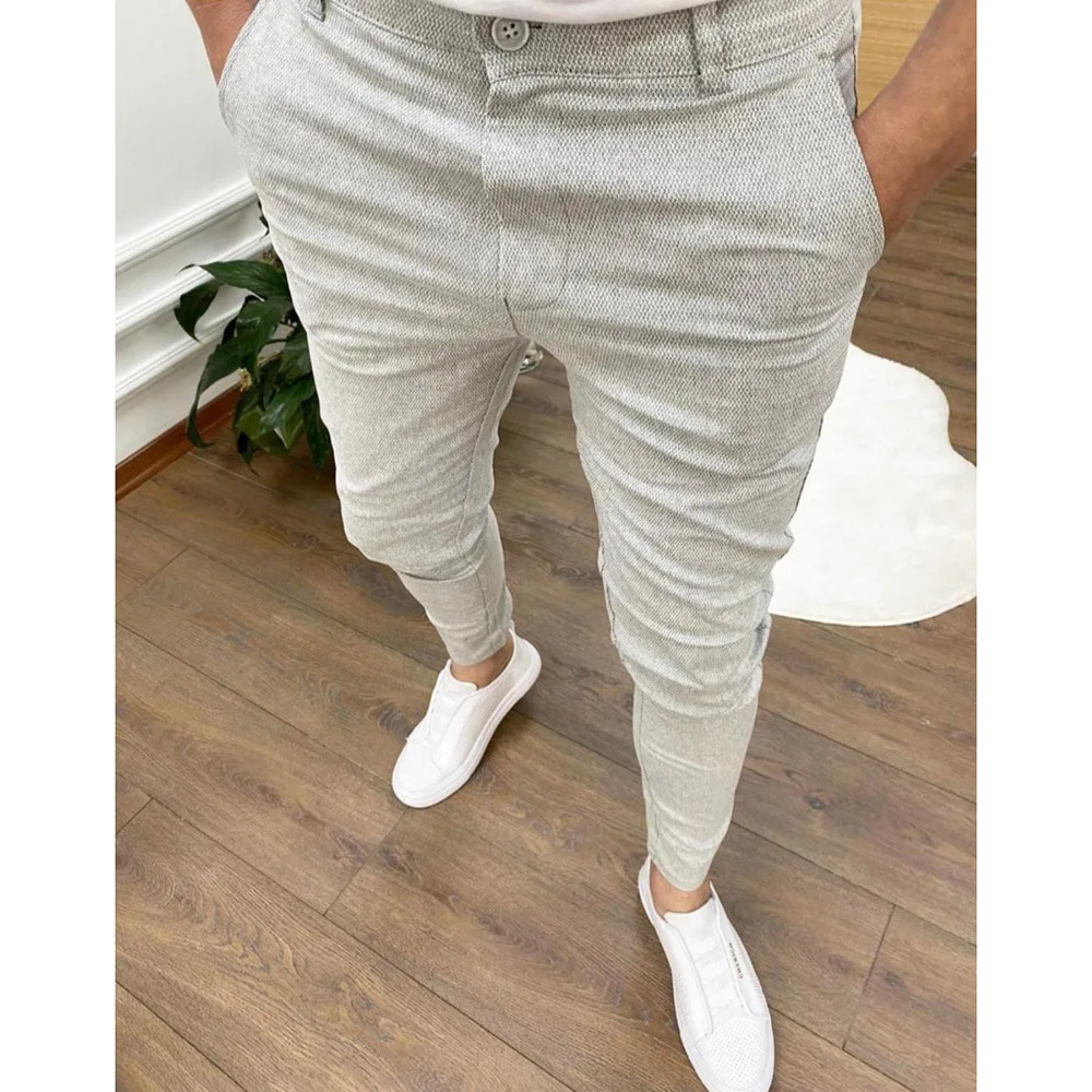 

Casual Pants For Men Fashionable Men's Hot Sale Slim-fit Zipper Trousers Plain Plus Size 3xl 4xl Daily Work Streetwear Slacks