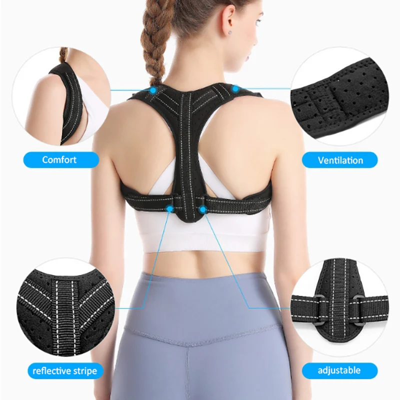 

Adult Children Adjustable Posture Corrector Belt Back Support Corset Orthopedic Brace Upper Shoulder Belt Relief for Home Office