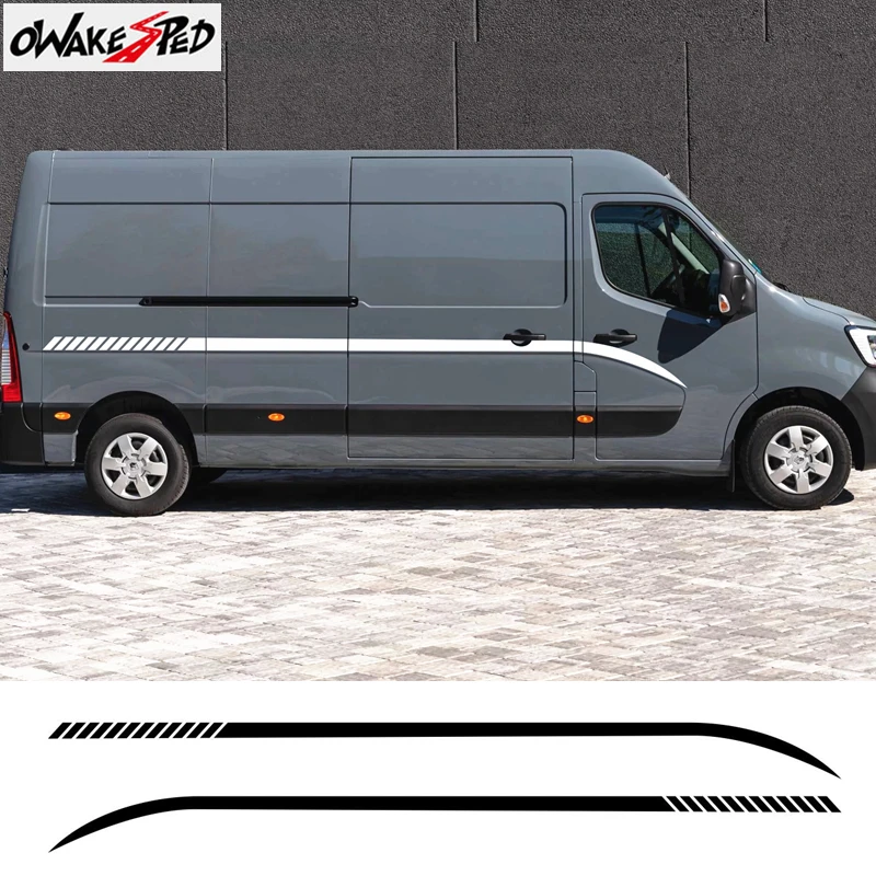 

Sport Stripes Both Side Car Door Waist Lines Decor Sticker For Renault Master Auto Styling Body Accessories Vinyl Decals