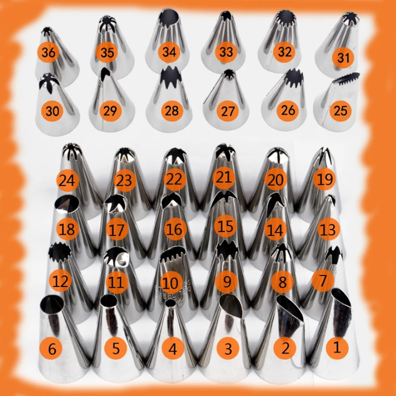 37 шт. набор из нержавеющей стали глазурь трубопроводов насадки украшения