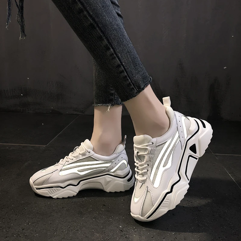 Rimocy/сезон осень весна светящаяся Повседневная обувь женские черные кроссовки на