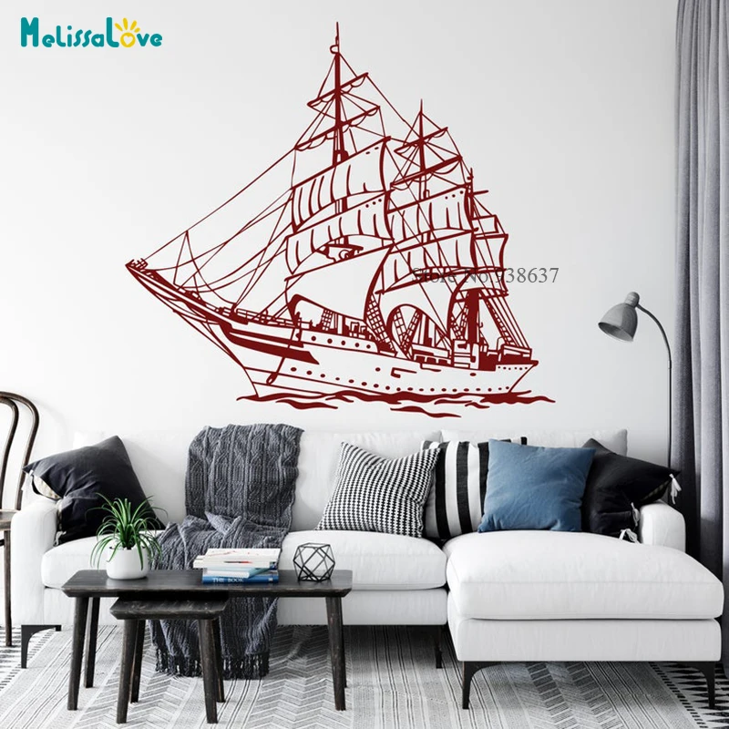 Новый дизайн дракон Viking корабль наклейка на стену лодка для гостиной спальни