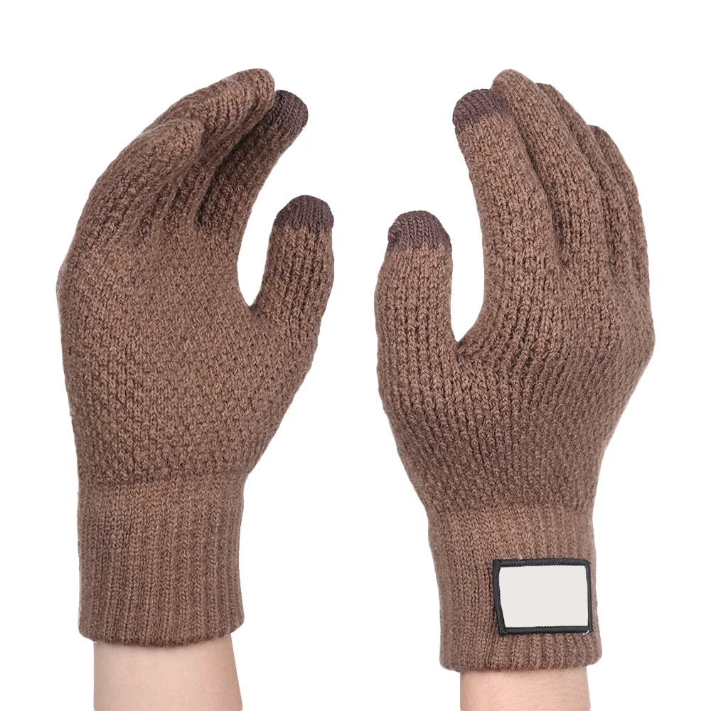 Мужские вязаные перчатки зимние для сенсорного экрана высококачественные