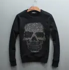 Стразы, дизайнерские мужские модные повседневные толстовки с изображением черепа со стразами, мужские свитера