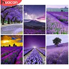 Алмазная 5d картина HUACAN, мозаика с лавандой, натуральный подарок ручной работы, вышивка стразами сделай сам, ландшафтный декор, Набор для творчества