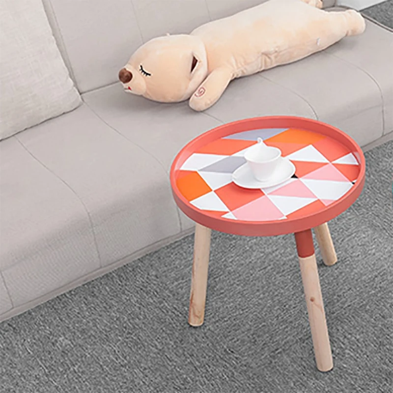 

Hot Sale Small Fresh Mini Coffee Tables Creative Pine Low Round Tables Living Room Home Furniture Home Decoration Accessories