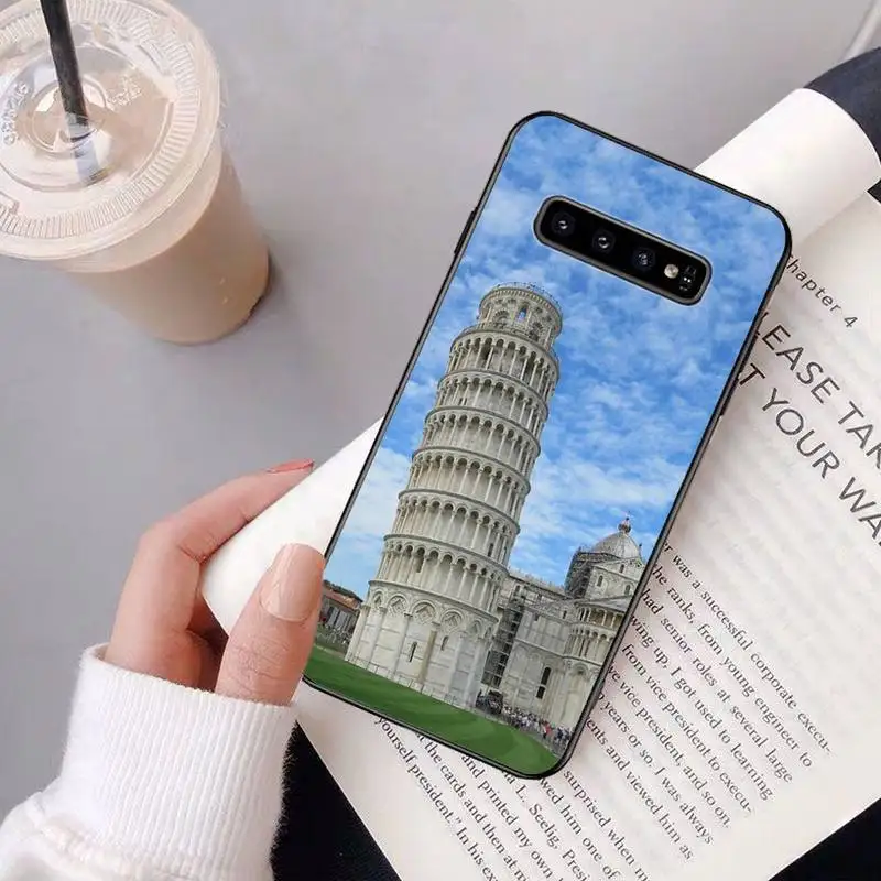 

Tower Of Pisa Luxury Brand Phone Black Case Back Shell For Samsung Galaxy S8 S9 S10e S20 PLUS J6 J600 Cases Cover