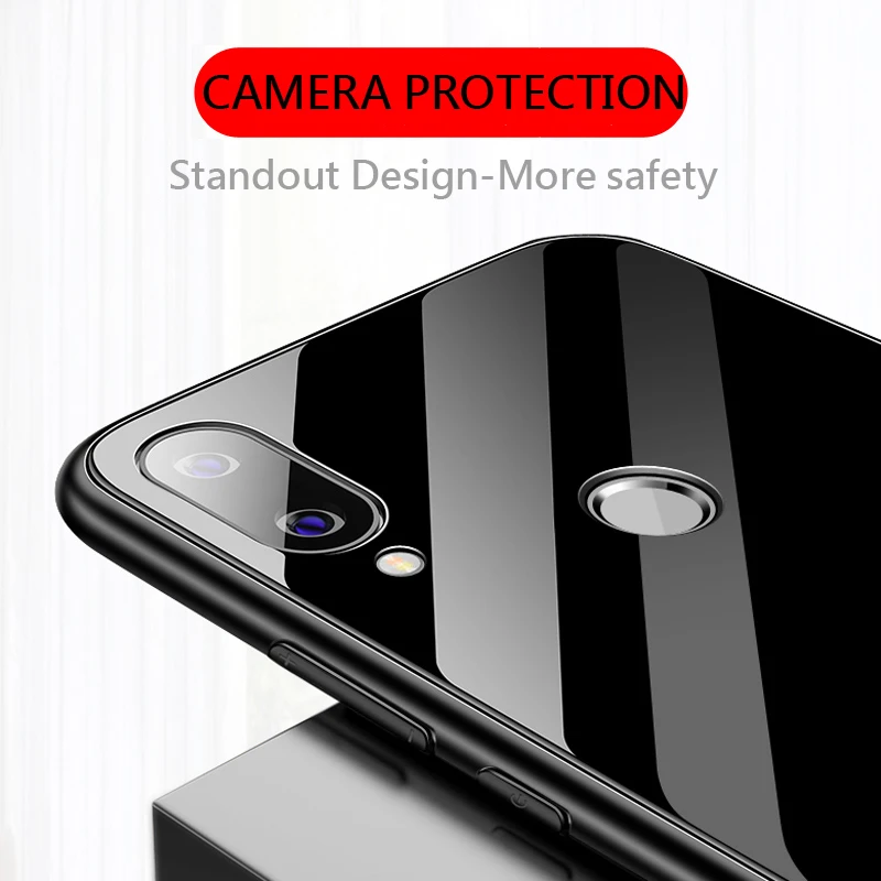 UPaitou Luxury Tempered Glass Case for Huawei Nova 5 5i Pro P Smart Z Plus PSmart 2019 TPU frame Bumper Shockproof |