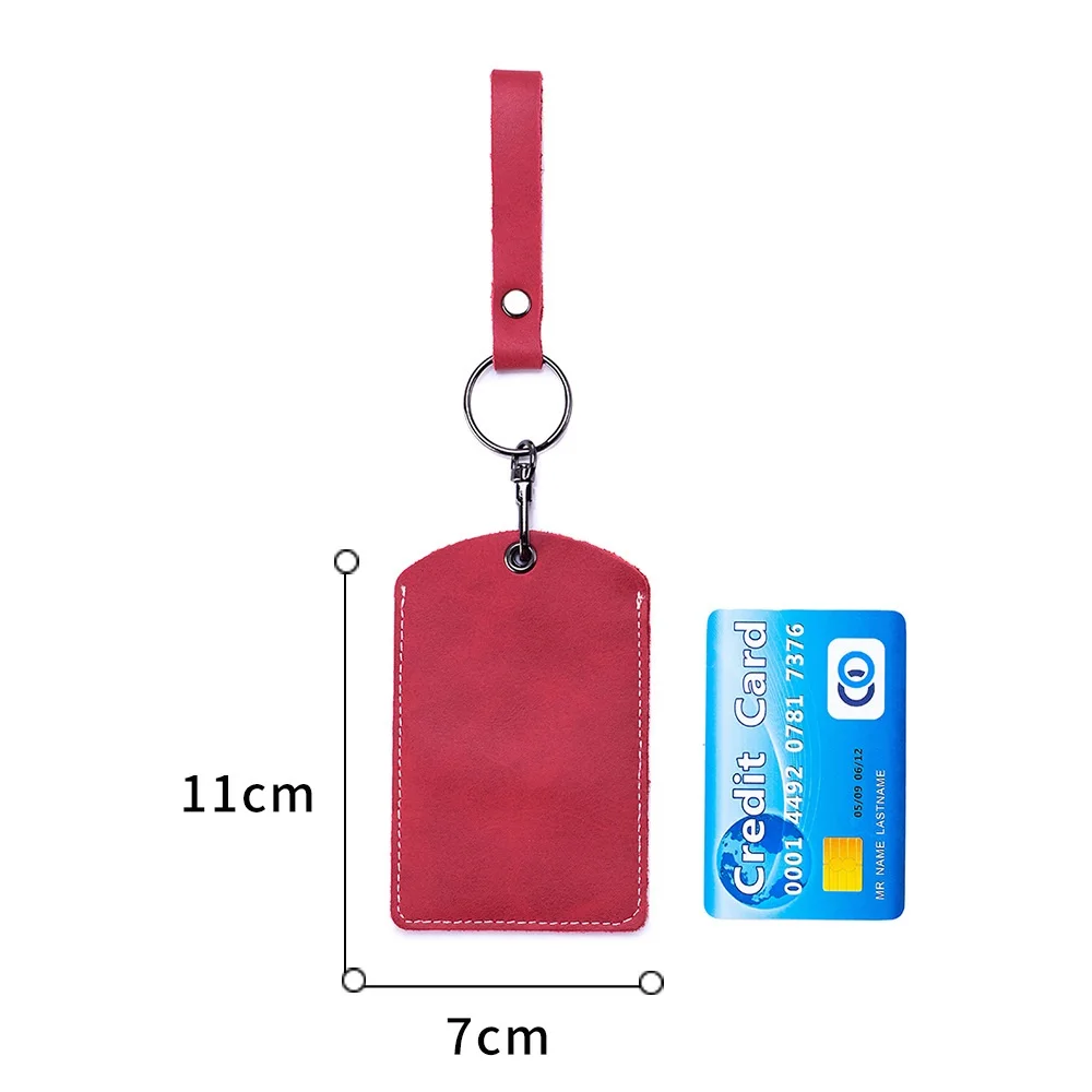 A2731 Split Cow Leather Keychain Control Tokey Key Ring Tags Keyfob ID Card Case Bag Doorlock Access Holder