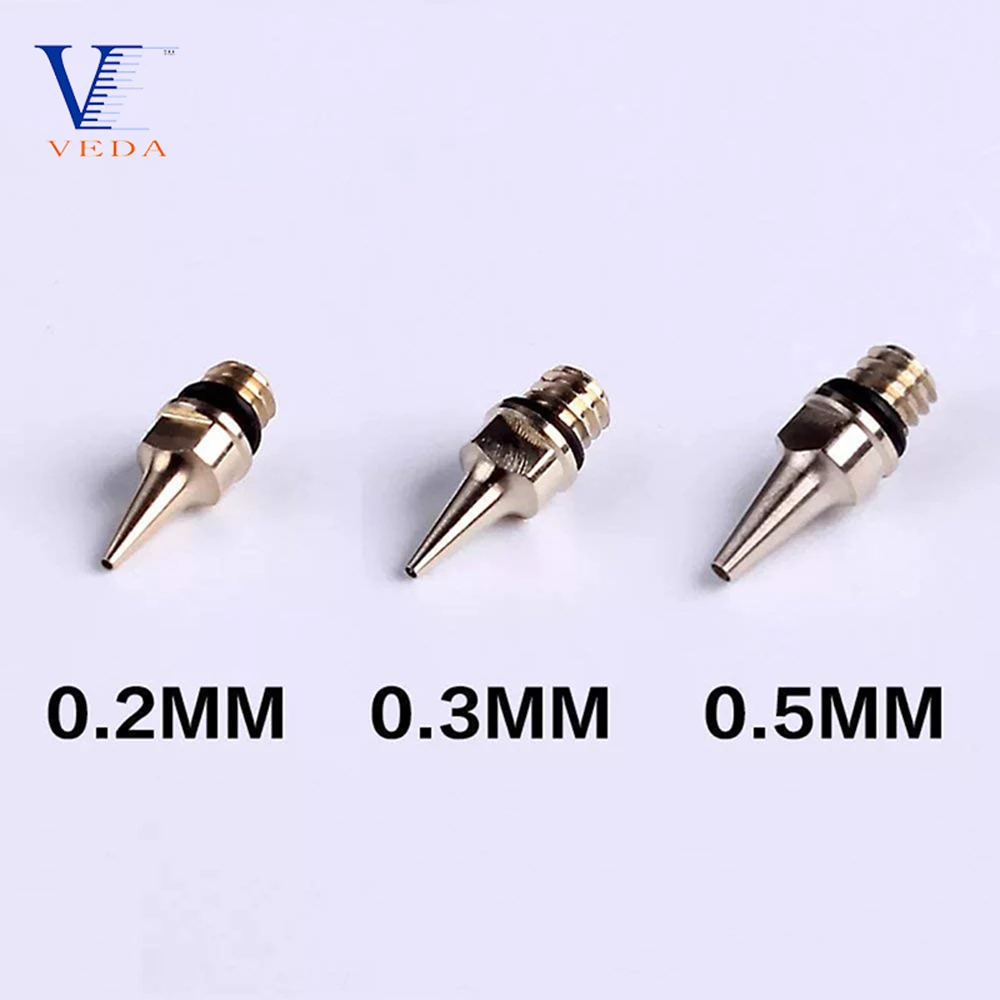 

VEDA 0.2/0.3/0.5mm Airbrush Nozzle Needle & Nozzle Cap & Multifunction Reamer & Nozzle Wrench Replacement Part for WD-130 Series
