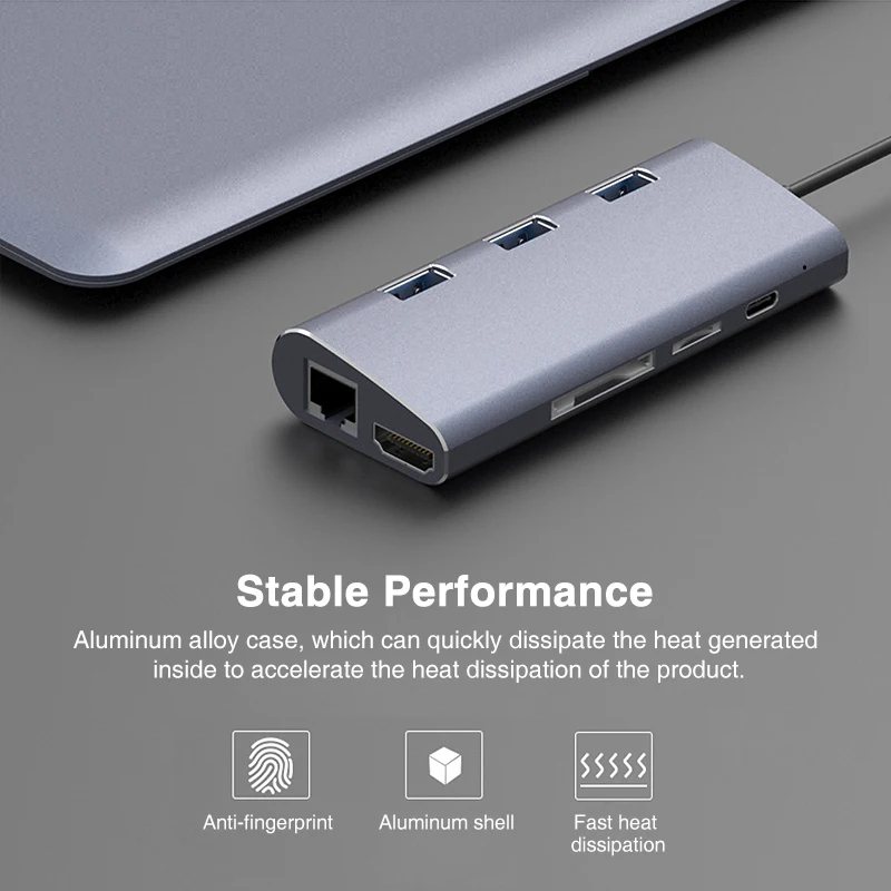 USB C Hub HDMI VGA Ethernet Lan RJ45 адаптер для Macbook Pro GOOJODOQ Type hub кардридер 2 3 0 + зарядный порт|usb c