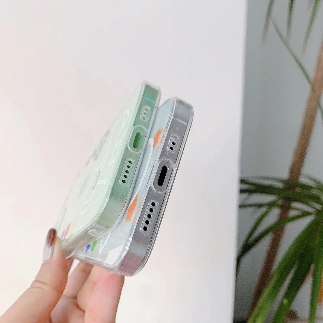 

INS cute candy love line happy puppy duckling phone case for iPhone 11 12 pro MAX Xs MINI Xr X 7 8plus soft TPU back cover