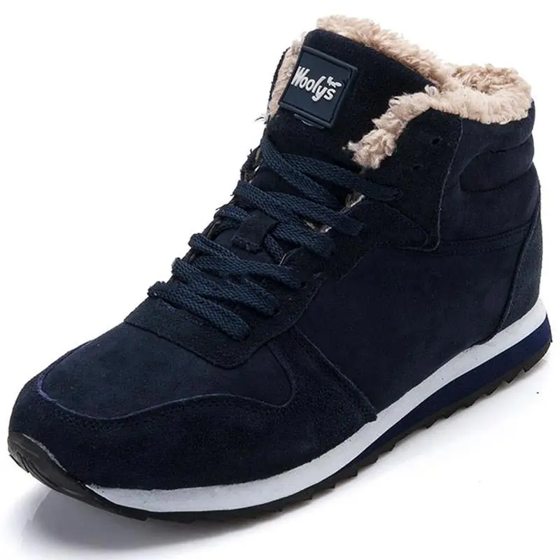 

Plus Size High-top Warm Winter Sport Shoes for Men Sneakers Shoes Sports for Man Running Shoes Husband Blue Fur Booties GME-2649