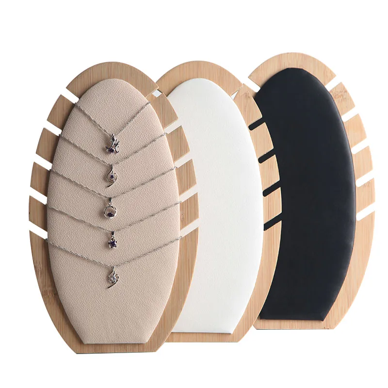 

Detachable Necklace Pendant Jewelry Display Stand Bamboo And Wood Storage Shelf