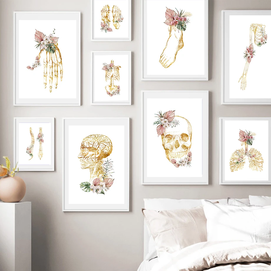 

Human Anatomy Artwork Medical Wall Picture Skeleton Organ Muscle System Abstract Poster Canvas Print Body Education Painting