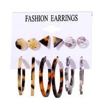 america cross border new acrylic flower earings set 6 pairs creative retro simple earrings earrings for women earring korean