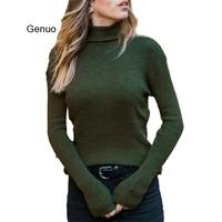 2020 new winter womens sweater top turtleneck solid color women high collar long sleeve knitted sweater top for womens clothing