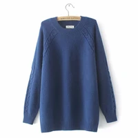 womens oversize sweater autumn winter 2021 plus size women clothing o neck top female pink blue apricot color women jumper