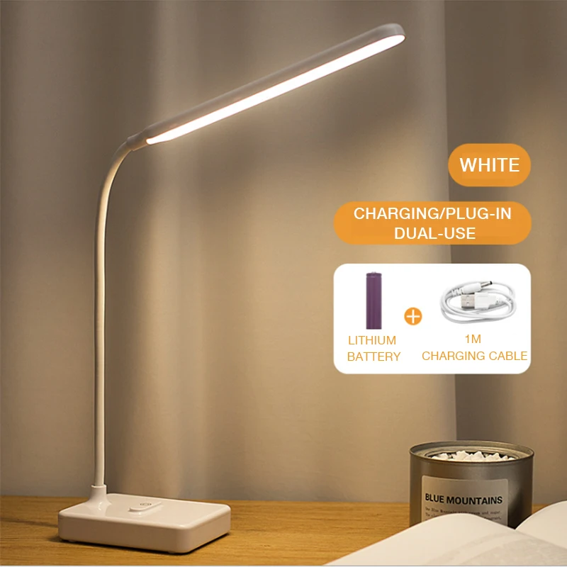 

Usb Charging Desk Lamp Led Eye Protection Dimmable Reading Light Student Study Night Light Touch Switch Folding Table Lamp