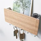 Вешалка для ключей, декоративные простые маленькие настенные крючки, компактная, легкая в установке, для дома, винтажная деревянная дверь, подставка для хранения