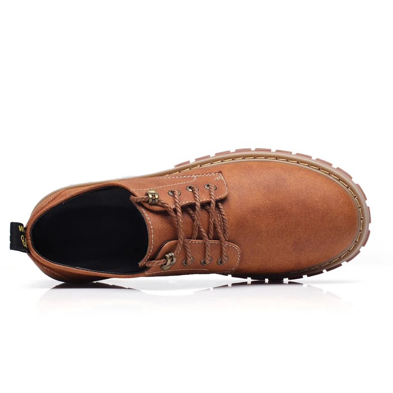 

2022 Men Casual Shoes Men Martins Leather Shoes Work Safety Shoes Winter Waterproof Ankle Botas Brogue Plus Size 37-47
