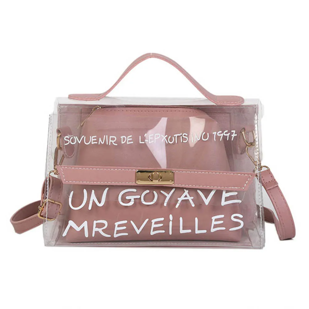 Женские композитные сумки прозрачная сумочка из ПВХ с надписью кошелек