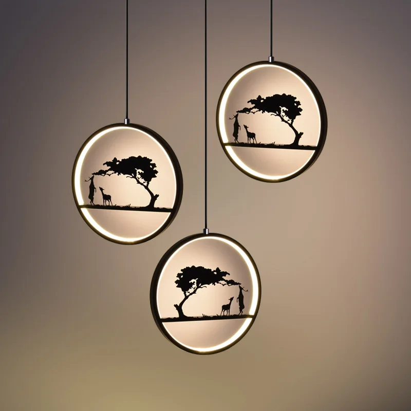 Круглые подвесные лампы в современном художественном дизайне акриловые