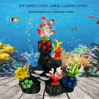 ocean view fish tank simulation coral landscaping aquarium fake water plants detachable coral reef waterscape