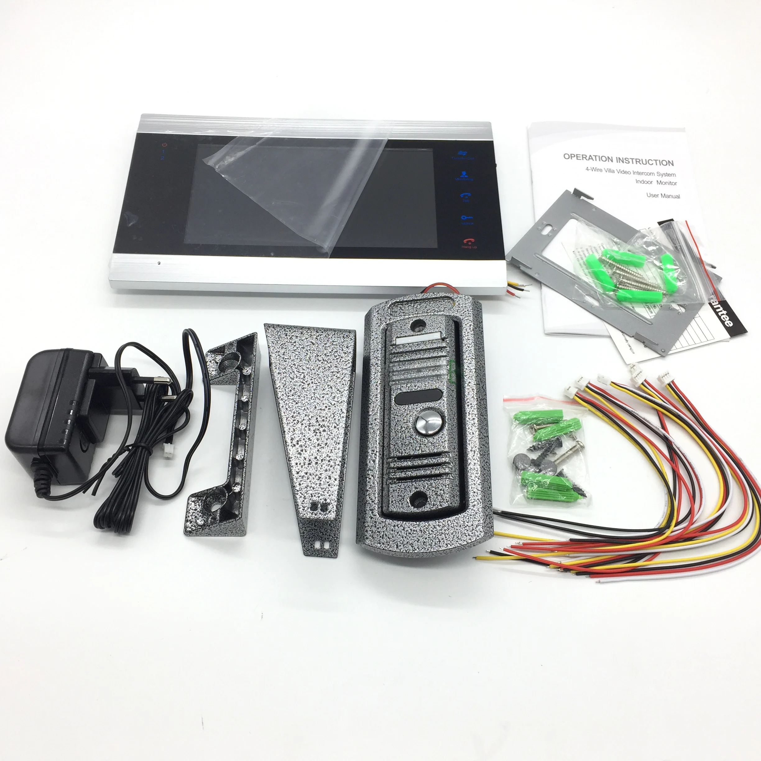 Видеодомофон с экраном 7 дюймов и 2 мониторами широкоугольный дверной звонок