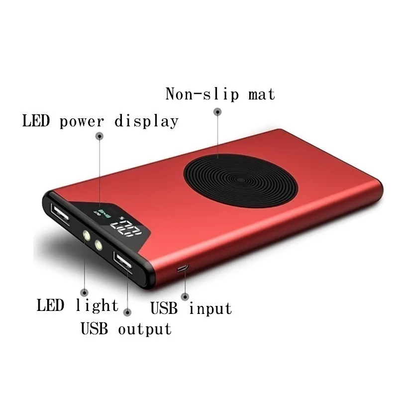 30000mAh зарядное устройство Qi Беспроводное Быстрая зарядка USB внешняя батарея