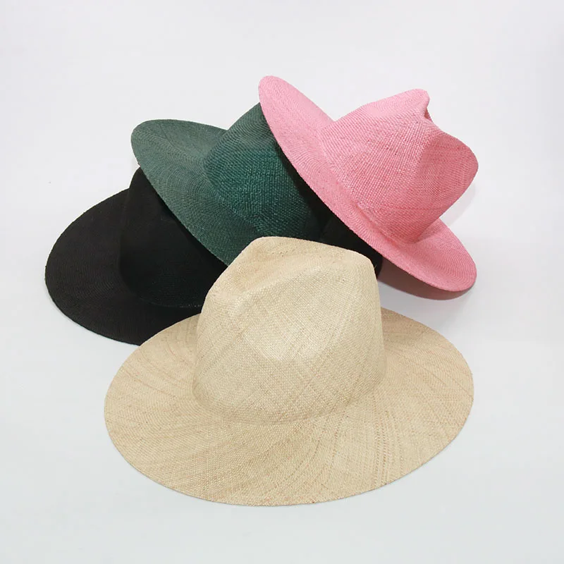 

New Designer Pink Sun Hat For Women Elegant Church Hats Panama Beach Hats Summer Straw Hat Wholesale Dropshipping
