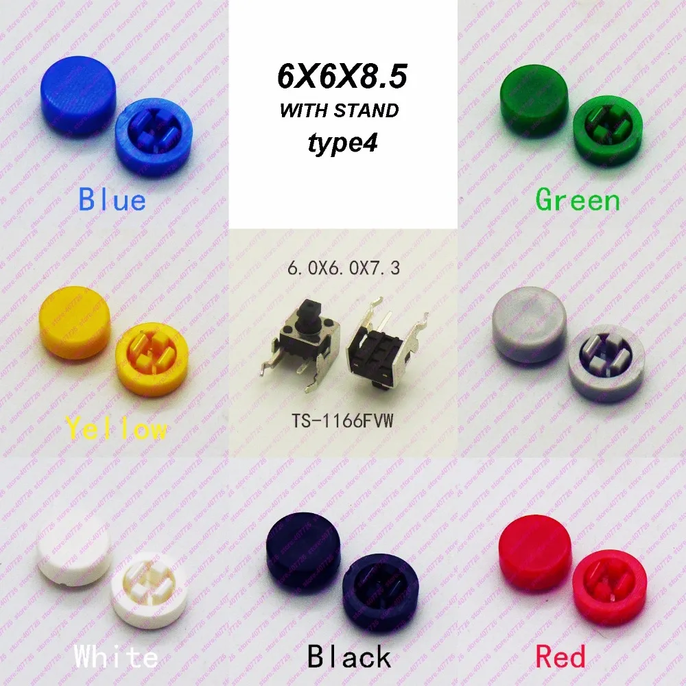 

1000PCS 6X6X7.3MM (H=8.5MM With Cap) Momentary Tact Button horizontal Switch Tactical Keys Click Switch Mini Push Button