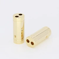 4 pcs gold plated speaker cable audio cable wire pants boots y splitter 1 to 2 10mm cable pants