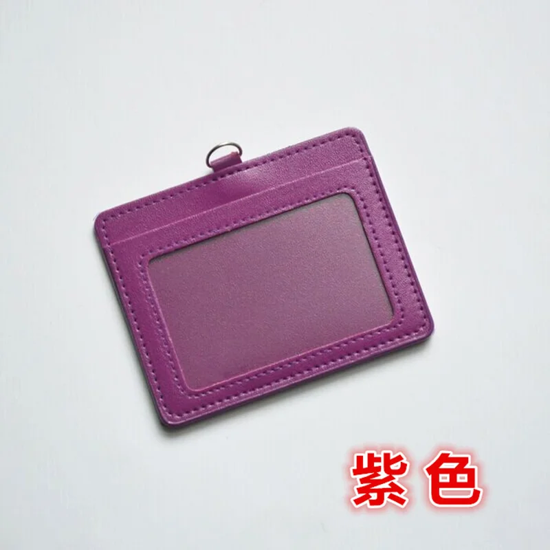 

Purple Pu Leather Business Badges ID Card Holder for Exhibition Employees Office Tag Pass Credentials Name Protector Cardholders