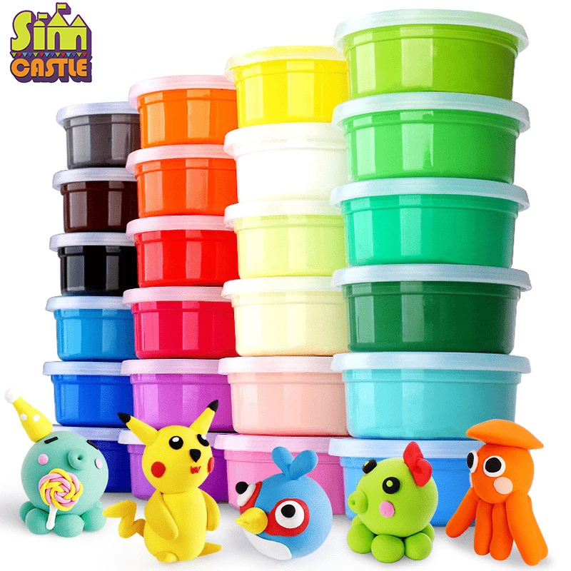 SIMCASTLE детская супер легкая глина 12 цветов 24 цвета безопасная Нетоксичная форма
