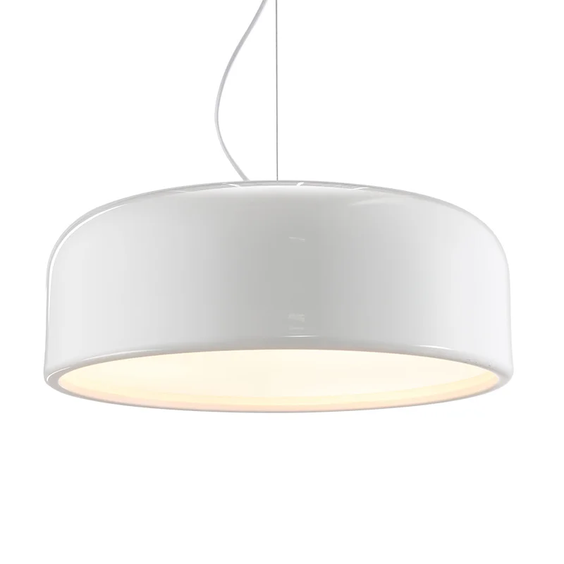 Lámpara colgante de pantalla de aluminio moderna Dia35/48/60cm, luz colgante redonda negra y blanca para comedor o sala de estar
