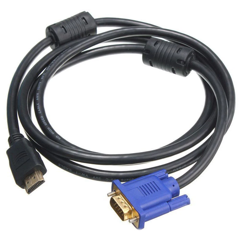 1 8 M синий HD ТВ HDMI к VGA HD15 Мужской кабель адаптер конвертер для ПК DF Новый|Кабели HDMI|