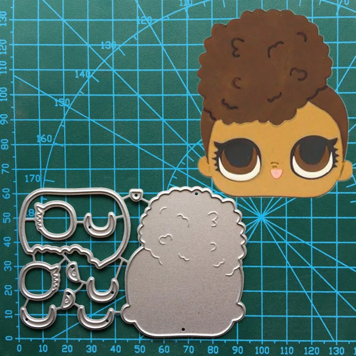 

Girl Doll Head bow Metal Cut Dies Christmas Stencils For DIY Scrapbook Paper Card Decorative Craft Embossing