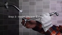 adjustable diverter shower arm and flange extension fixing kit for bathroom