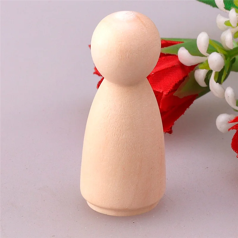 66mm girl 10 шт. DIY простой деревянный брелок колышки для кукол фигурки невесты Свадебный Торт Топперы ручной работы игрушки для детей Бытовая декоративная ремесла - Цвет: 66mm girl