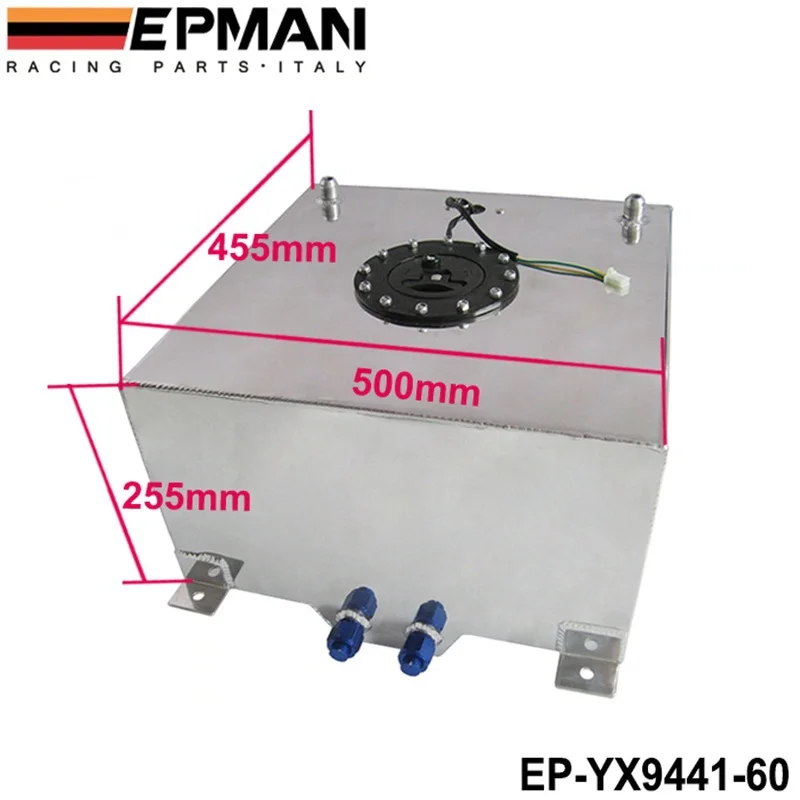60л полированный алюминиевый гоночный/дрейф/уличный топливный бак + уровень